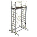 2 SECTION ALUMINUM TELESCOPIC SCAFFOLDING WITH ROPE SYSTEM