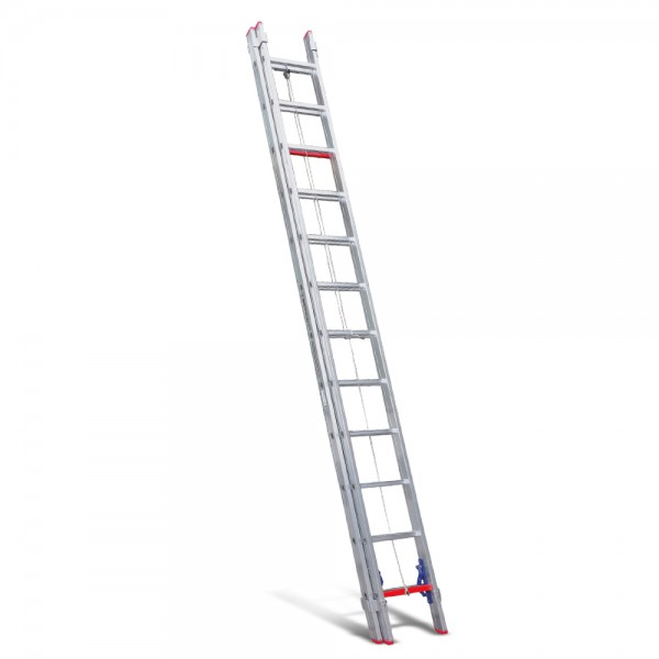 2 SECTION ALUMINUM INDUSTRIAL LADDER WITH ROPE SYSTEM - PREMIUM
