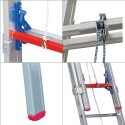 2 SECTION ALUMINUM INDUSTRIAL LADDER WITH ROPE SYSTEM - PREMIUM