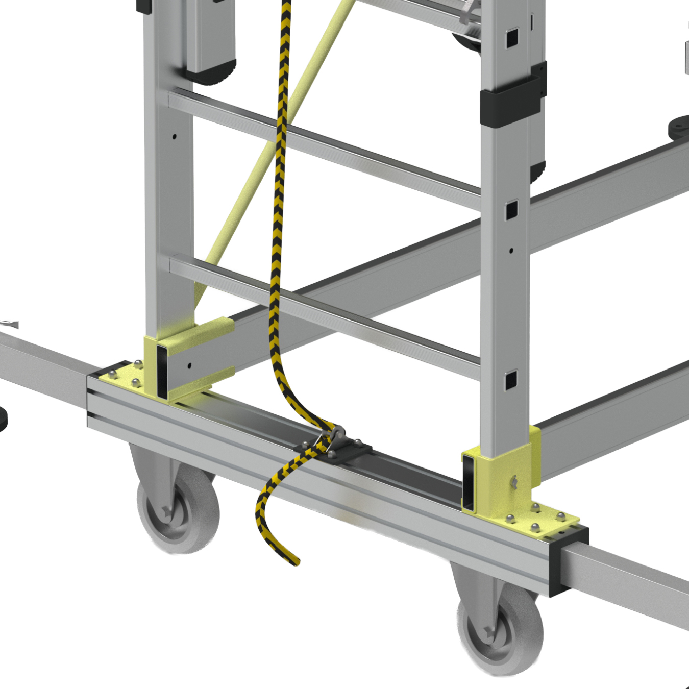 2 SECTION ALUMINUM TELESCOPIC SCAFFOLDING WITH ROPE SYSTEM gallery image 5