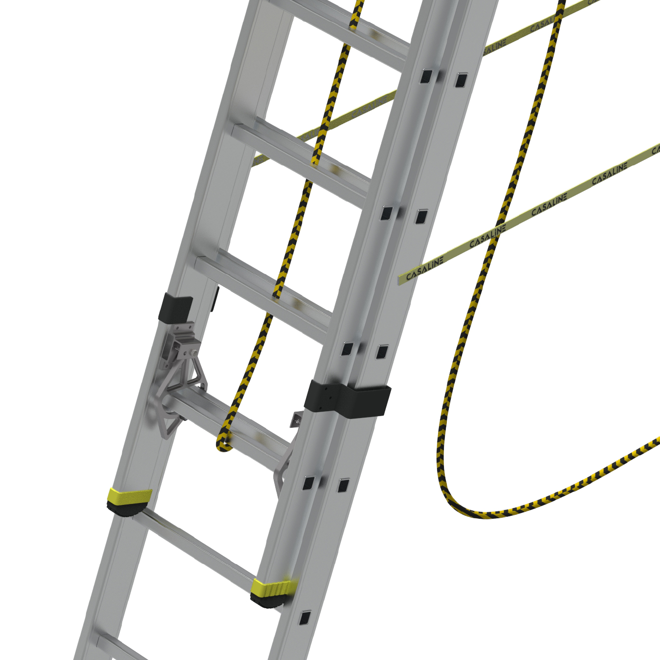 4 SECTION ALUMINUM INDUSTRIAL LADDER - SLIDING A TYPE - PREMIUM gallery image 2