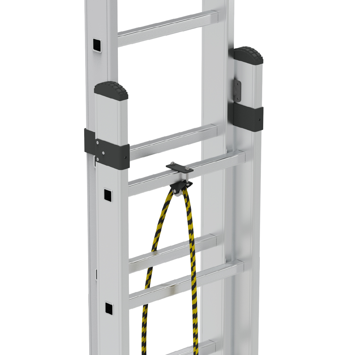 2 SECTION ALUMINUM INDUSTRIAL LADDER WITH ROPE SYSTEM PRO gallery image 4