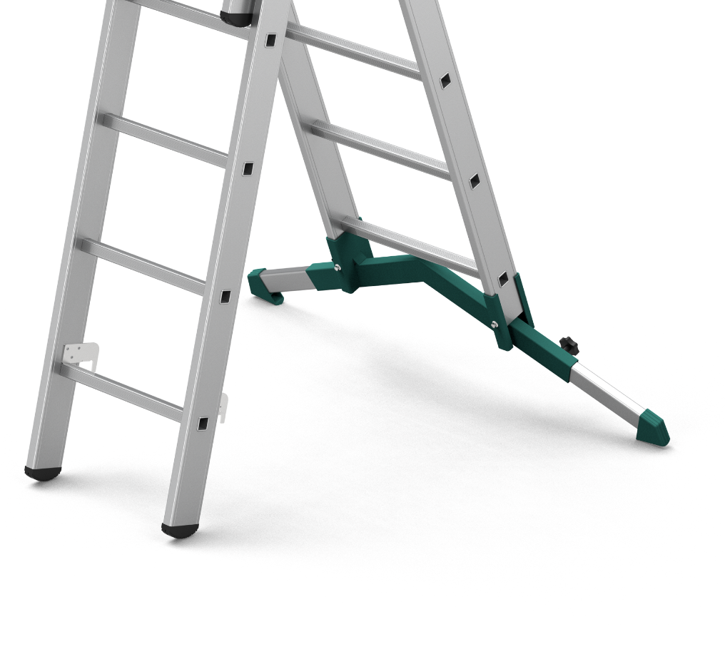 3 SECTION ALUMINIUM INDUSTRIAL LADDER WITH TELESCOPIC BASE - A TYPE - PRO gallery image 2