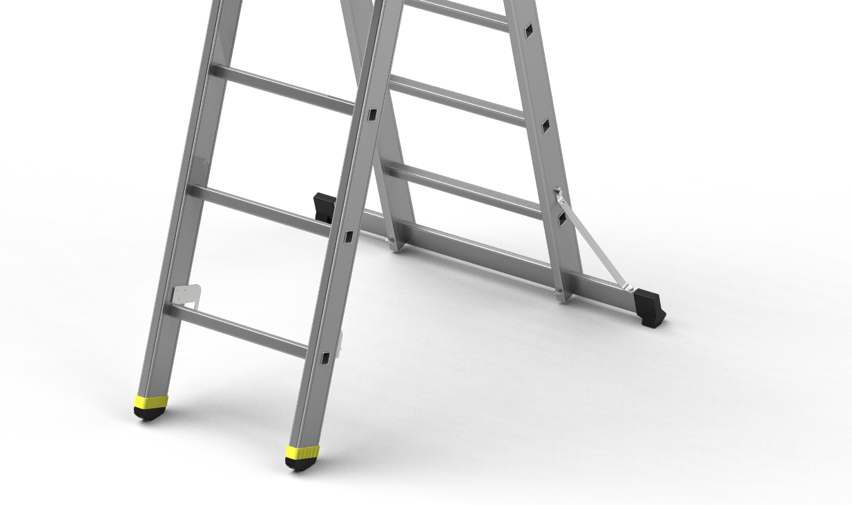 3 SECTION ALUMINIUM INDUSTRIAL LADDER - A TYPE - PRO gallery image 2