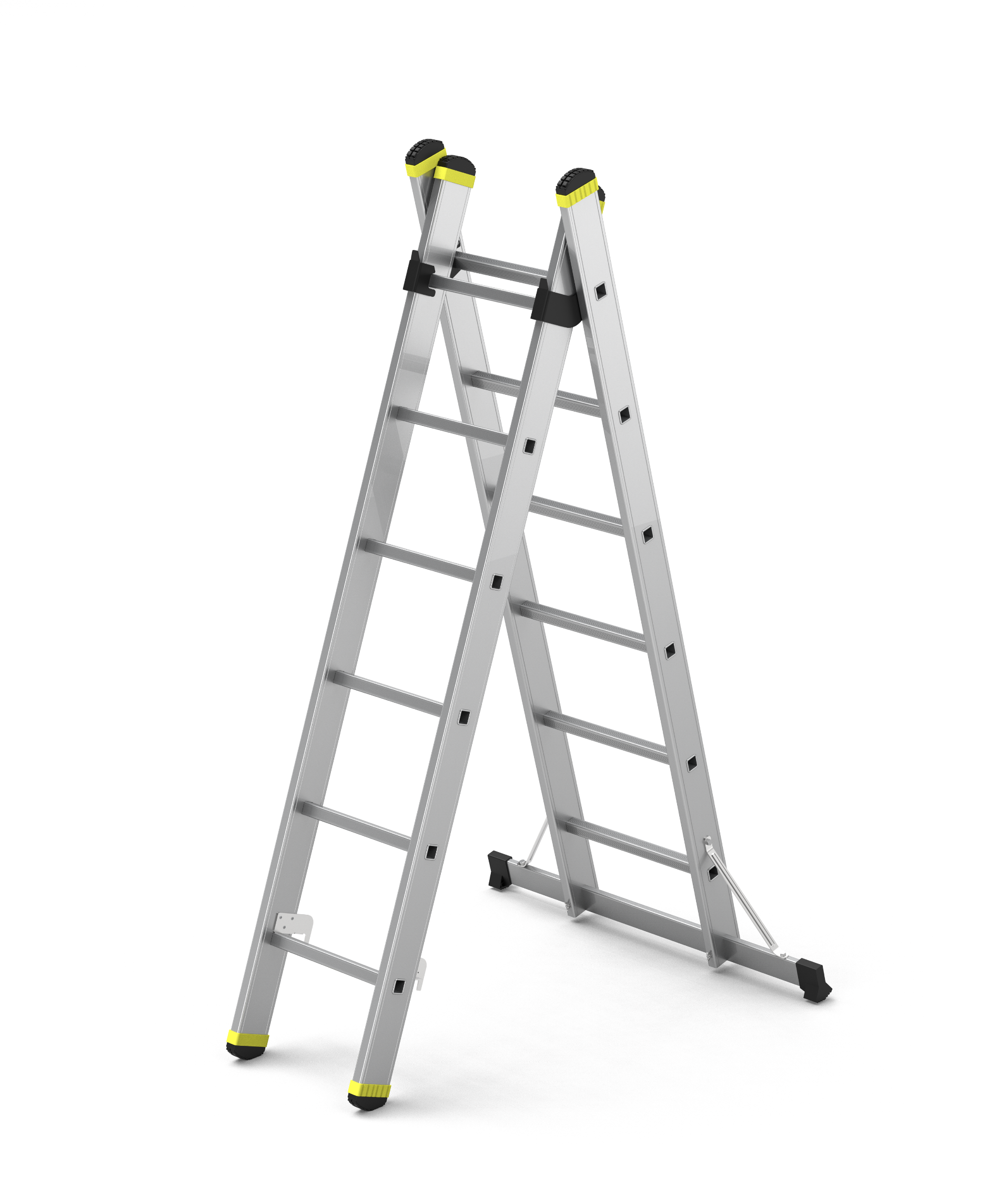 2 SECTION ALUMINUM INDUSTRIAL LADDER - A TYPE - PRO